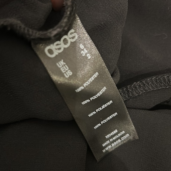 Asos Black Dress Thin Pull Over And Go Dress Size 2 Two Layers - Picture 14 of 14